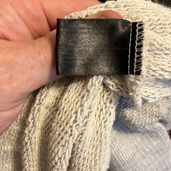 Benjamin Jay Gray Distressed Ripped Pullover Sweatshirt Boho Contemporary Casual - Picture 8 of 9